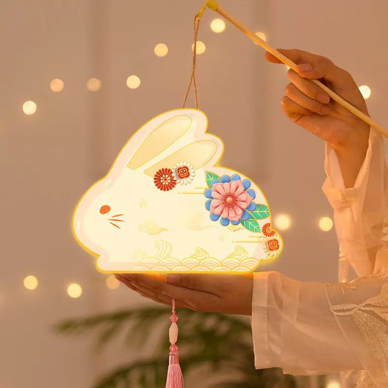 中秋节实木兔子灯笼diy材料包手工制作儿童手提古风2025新款花灯