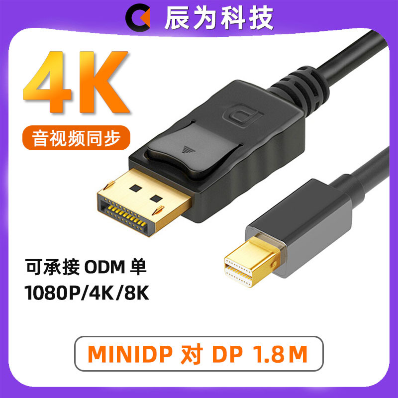 minidp转dp转接线支持双向互转4k8k60HZ相机电脑连接显示器连接线