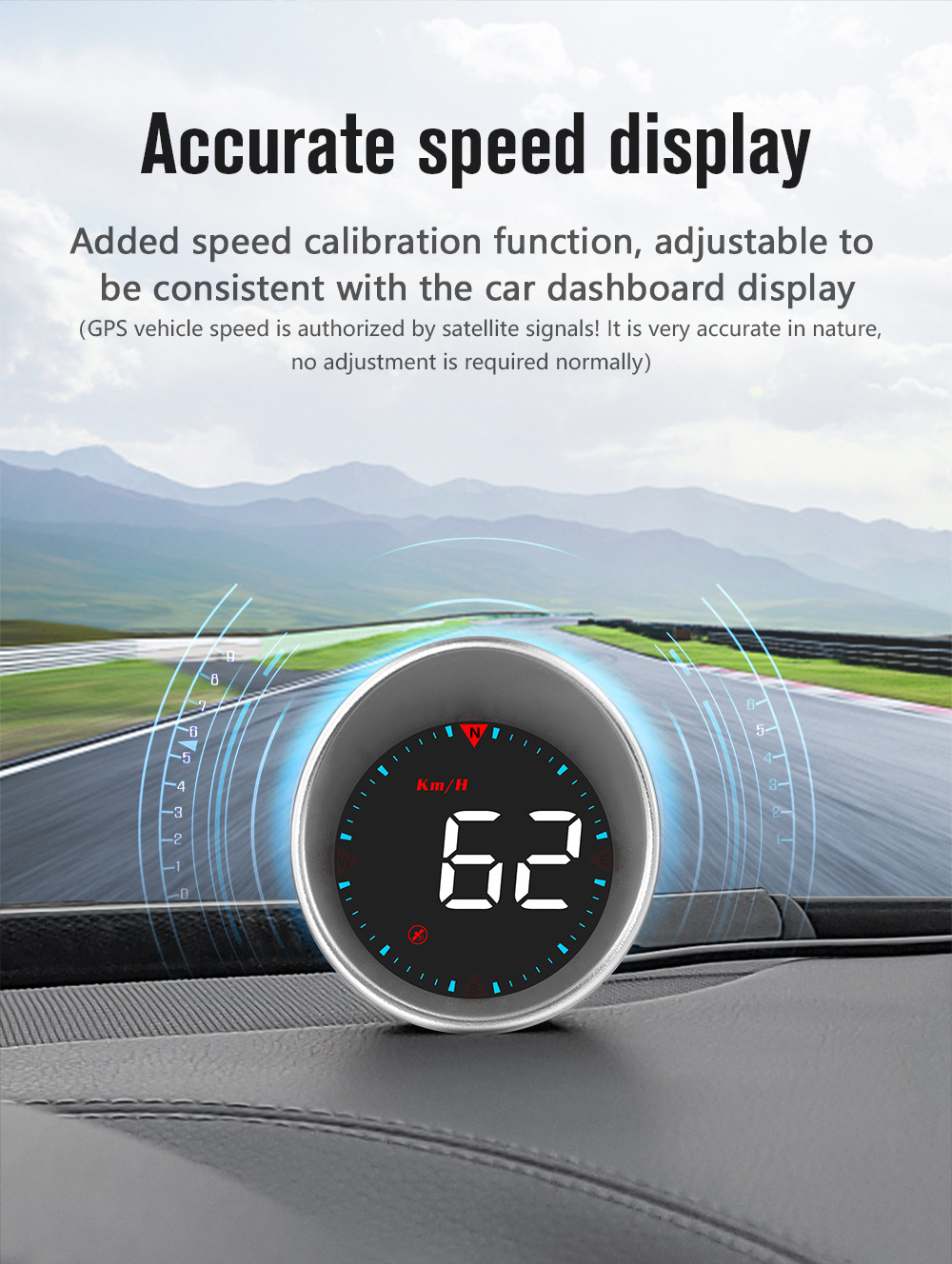Cross-border car HUD head-up display, universal for cars, with Beidou GPS, over-speed alarm, high-definition smart display G5