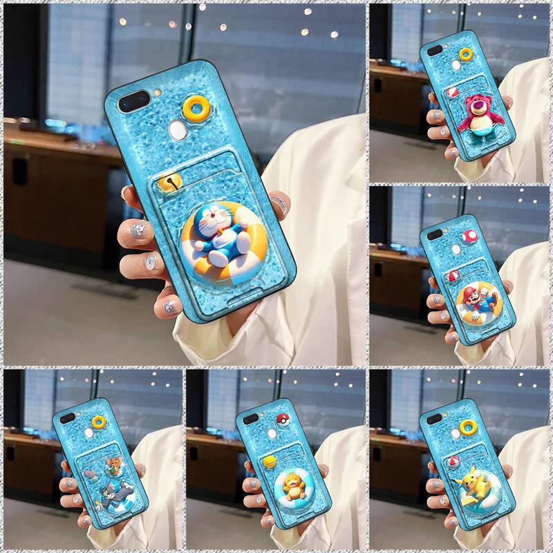 Suitable for Oppo Mobile Phone Case, Creative Coin Soft Shell Swimming Ring, Trendyy Simple Card Holder, Fun New Dustproof Youth