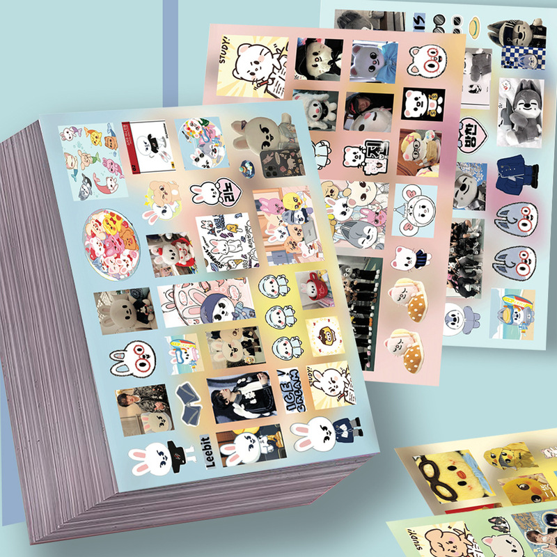8 pieces of SKZOO die-cut stickers, Korean idol group high-profile Bang Chan and Lee Minho cartoon planner materials, waterproof stickers 8 pieces of SKZOO die-cut stickers, Korean idol group high-profile Bang Chan and Lee Minho cartoon planner materials, waterproof stickers