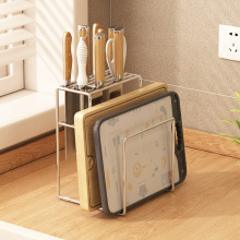 304不锈钢刀架筷笼一体加厚厨房置物架家用菜板砧板菜刀具收纳架