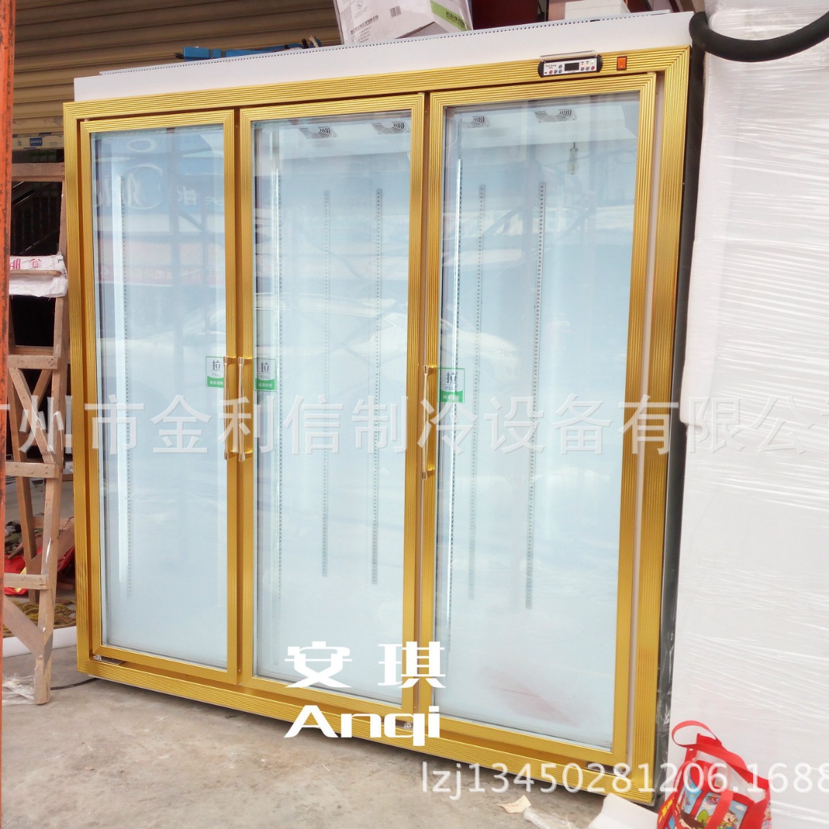 三门金色酒吧保鲜柜超市冷藏冰箱饮料酒水冷柜低温奶冰箱