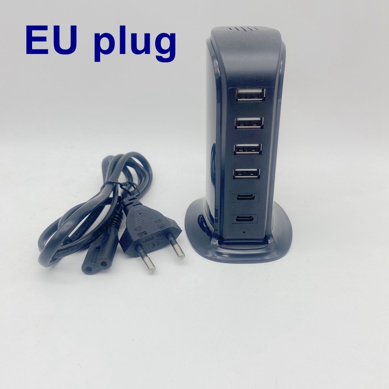 Cargador de múltiples funciones portátil de viaje de escritorio Tipo-c dual del cargador del velero del USB del multi-Puerto elegante