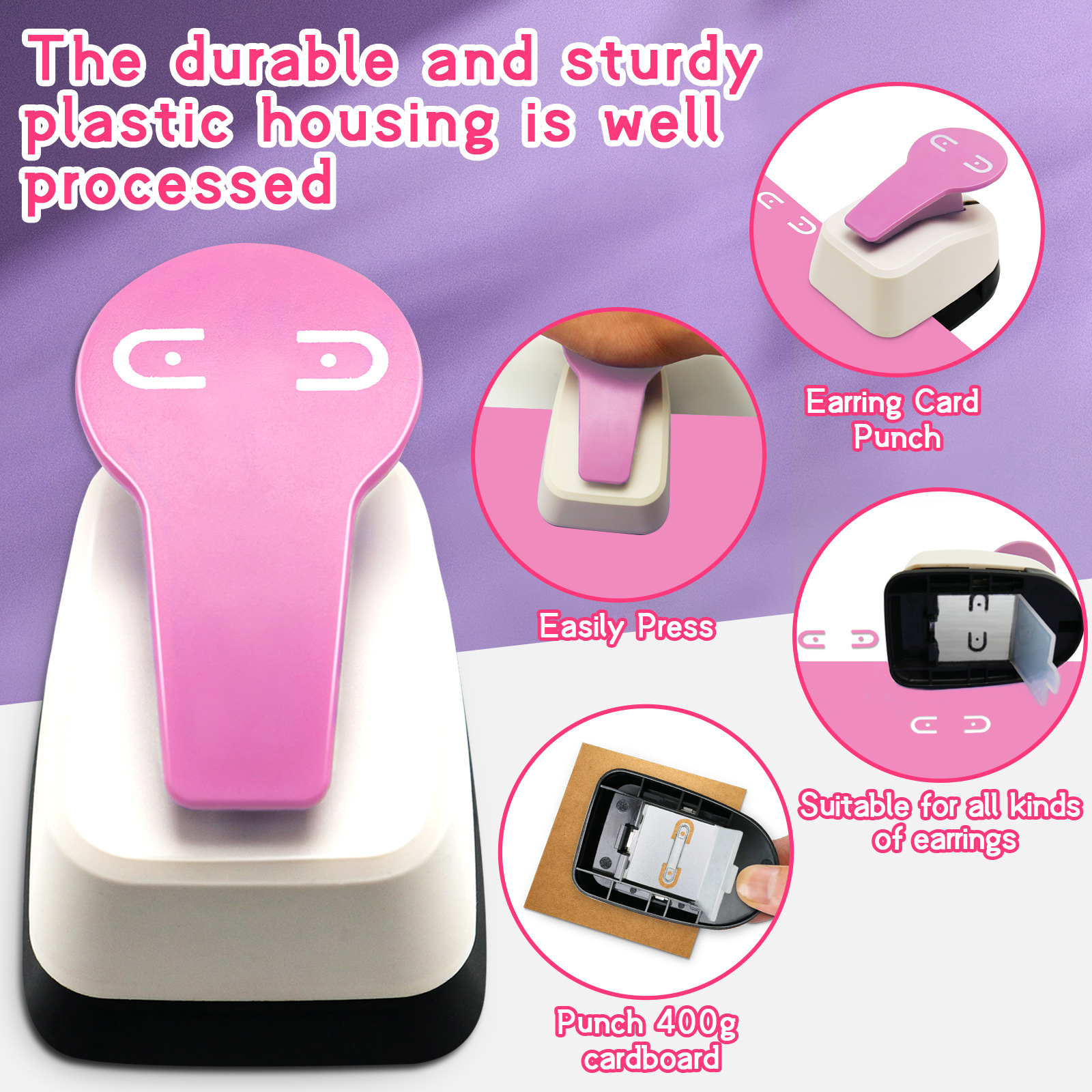 Earrings, hole puncher for adults, necklace, storage system, (Physicals), DIY 4