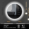 Gun gray border bathroom mirror LED light light light -free hole -free round hotel anti -fog touch screen wall hanging