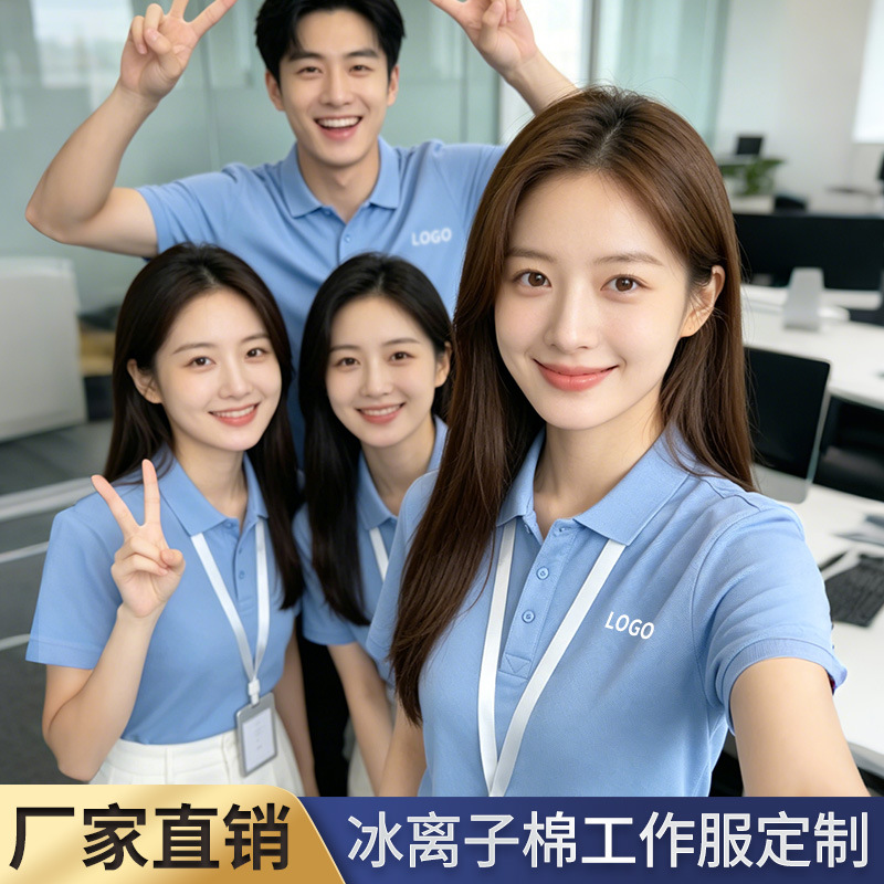 Ice Ion Cotton Work Clothes, Polo Shirts, Work Clothes, Custom T-Shirts with Logo Printing, Advertising Shirts, Factory Clothing Customization