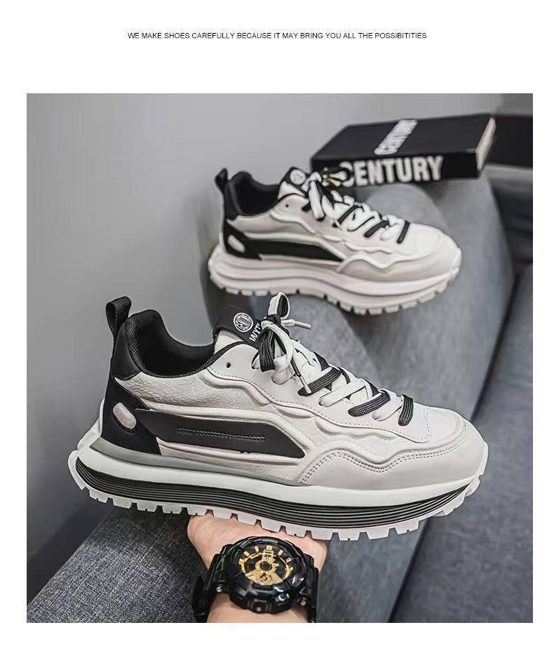 Giày thể thao nam đế dày tăng chiều cao, sneaker phối màu trơn, gót thấp 1–3 cm — C965 Kaki, C965 màu đen, C965 trắng chi tiết 11