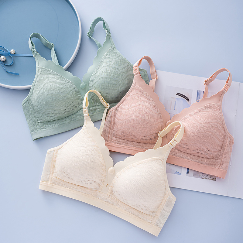 Spring and Summer New Product Hole Cup Front Buckle Nursing Bra Push-Up Seamless Top Buckle Breastfeeding Maternity Underwear Spring and Summer New Product Hole Cup Front Buckle Nursing Bra Push-Up Seamless Top Buckle Breastfeeding Maternity Underwear