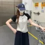 撞色大码短袖美式t恤