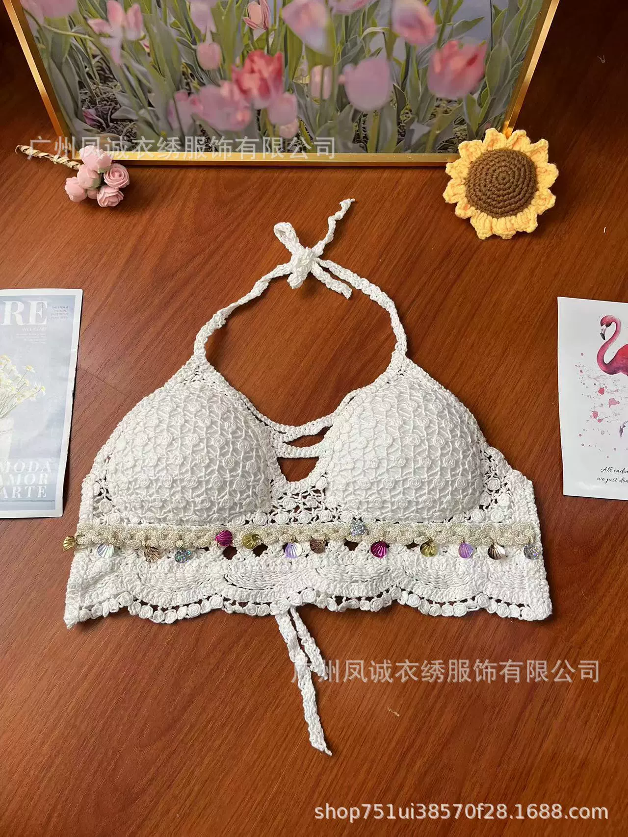 Сексуальная вязаная пляжная короткая майка, для маленькой фигуры, пляжный стиль