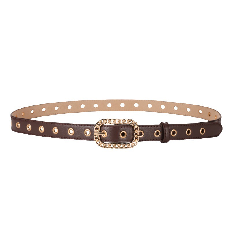 Nieuwe modieuze retro gouden vierkante gespriem voor dames, opvallende veelzijdige jeans met jurkriem, dames voor het hele seizoen_voghion.com