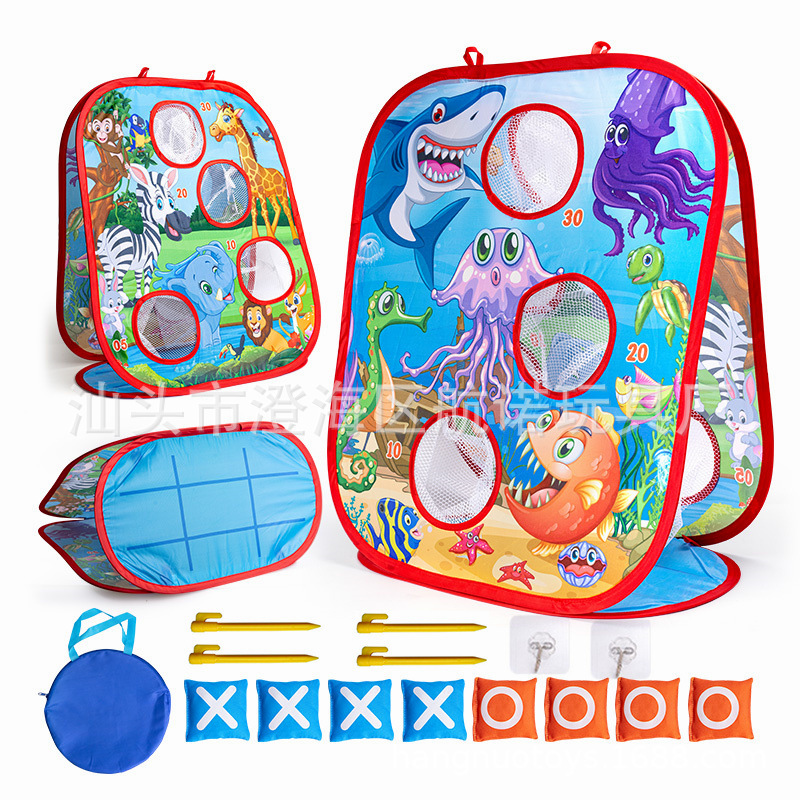 Bolsa de arena de tres en uno para niños Bolsa de arena de doble cara Bolsa de arena para lanzar Deportes de interior y exterior Juego de juego interactivo entre padres e hijos