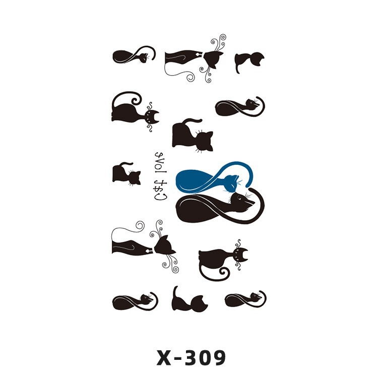 Arco de flor pequeña pegatinas de tatuaje fresco 3D dibujos animados transfronterizo Henna rosa impermeable texto en inglés pegatinas de tatuaje