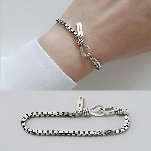 European and American hip-hop style box bracelet ins for men and women, Cuban unisex Korean version, trendy, versatile, simple bracelet jewelry wholesale