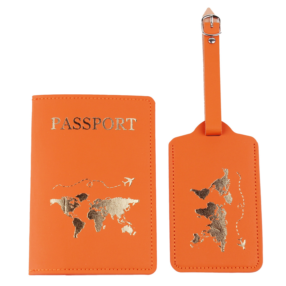 Listado de equipaje transfronterizo tarjeta de embarque de aeronaves PU en stock Mapa de cuero protección de pasaportes