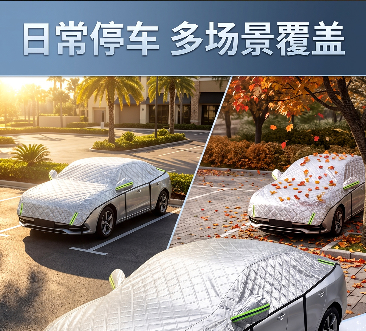 【Premium Selection】Large Car Half Cover for Sun Protection, Heat Insulation, Rain and Hail Protection, Front Half Car Cover, Snow Cover, Wholesale