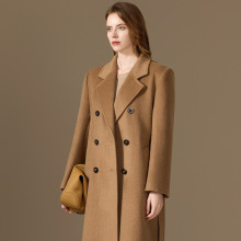 有内衬100骆驼绒大衣女冬季加厚款保暖101801直角肩毛呢外套