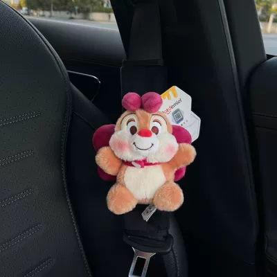 Authentic Bow-Knot Chichititi Safety Belt Shoulder Cover Couple Plush Doll Car Interior Decoration Ornaments for Women (Sürətlər qutusu və əl tormozu başlıqları) - black-velvet-shoulder-pads-genuine-didi-happy-big-rose-red-bow-single