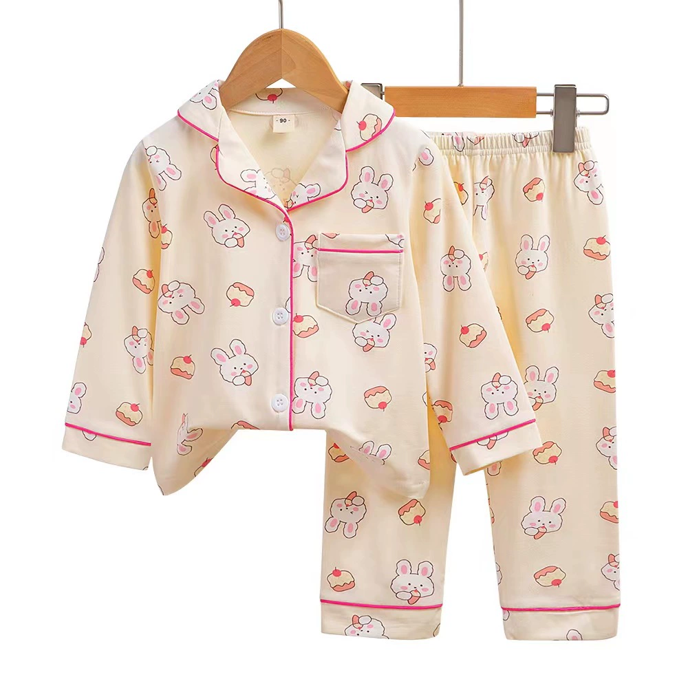 Children's long-sleeve, pijama, set, cardigan, cartoon trousers, children's clothing