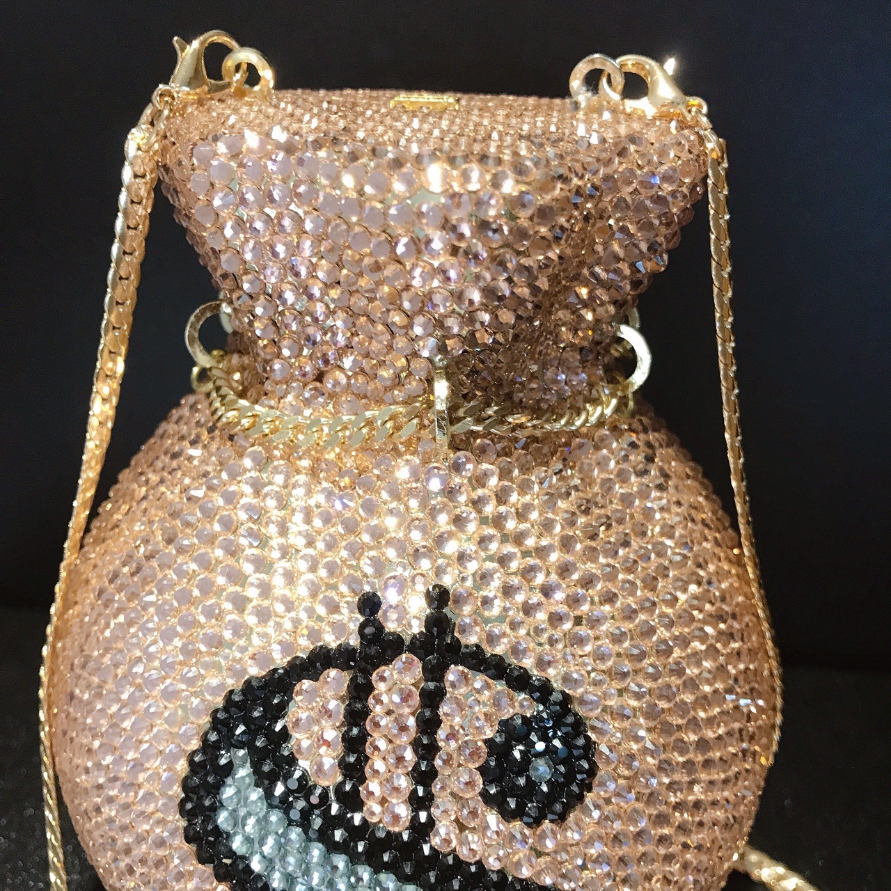 Nuevo bolso de dinero transfronterizo lleno de bolsas de cena de diamantes redondas bolsas de mano de diamantes de banquete de cristal bolsas de mano duras