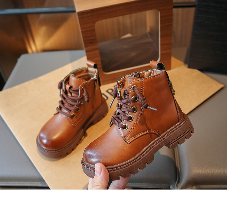 Children's Martin Boot Style Sneakers Soft Sole Lightweight_voghion.com