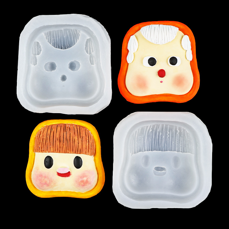 Dibujos Animados lindo bebé toot cara pastel decoración fondant silicona molde chocolate mousse hornear molde jalea pudín