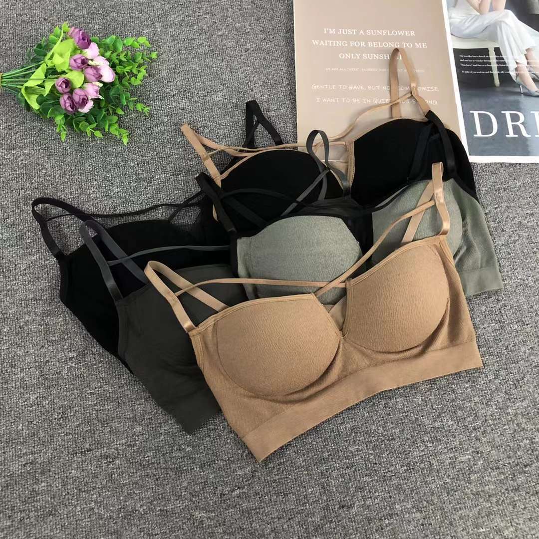 Nueva taza de látex sin marcas de alta calidad, chaleco de dama sin anillo de acero, bra de yoga, ropa interior deportiva, mujer al por mayor