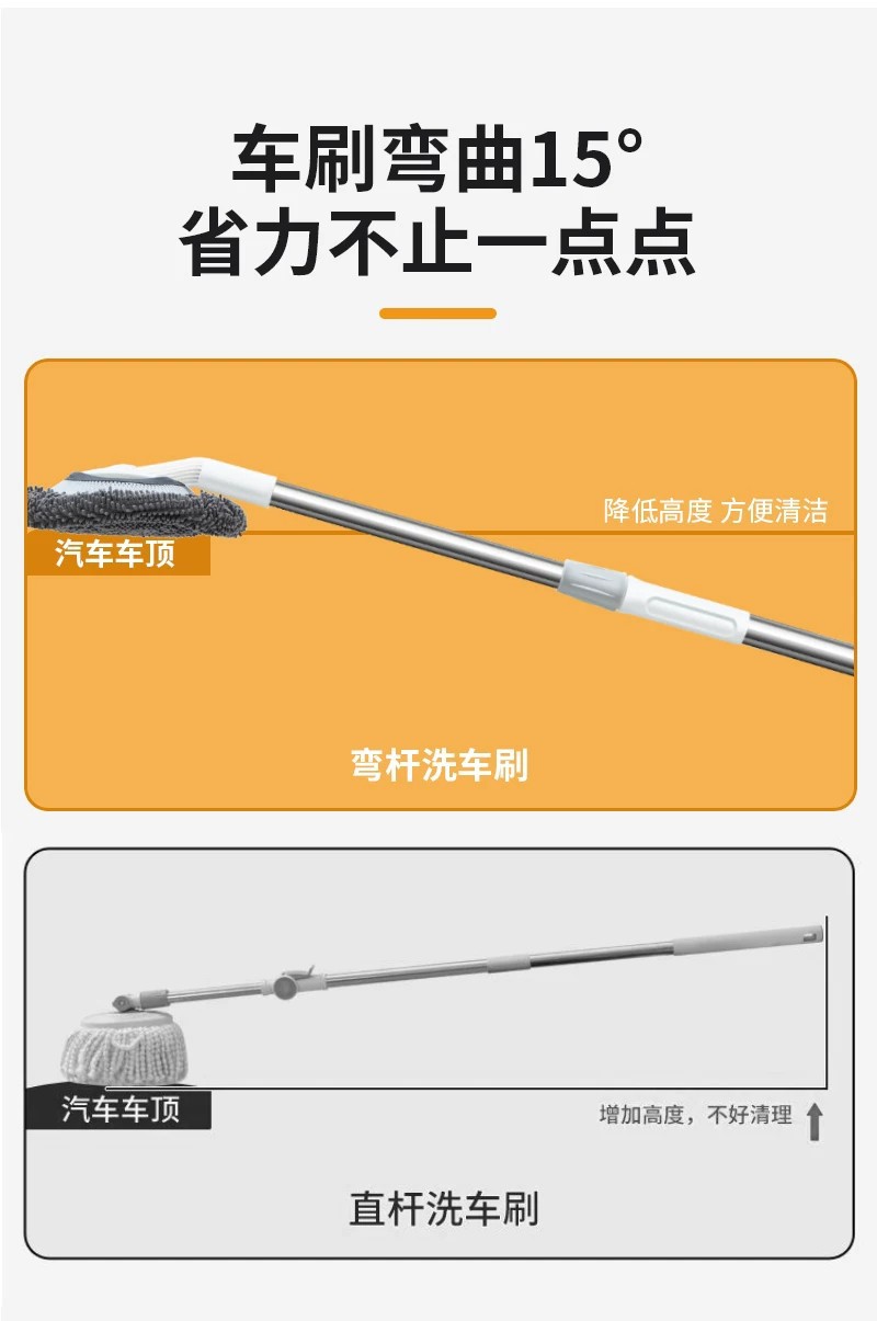 Chenille car wash mop 2026 new model with extended telescopic rod, car wash tool, car paint brush, dust remover, rotating glass cleaner