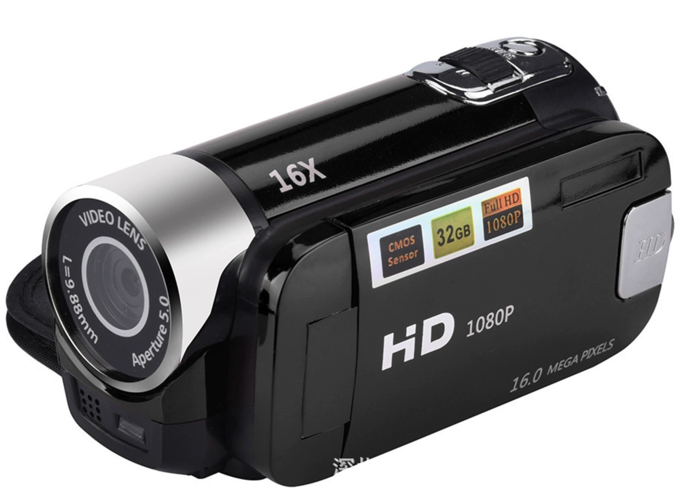 Цифровая камера D90, 16 МП, Full HD 1080p, 2.7" поворотный LCD, 16x цифровой зум