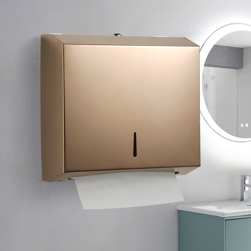 Dispensador de pañuelos cuadrado de acero inoxidable 304 para baño público