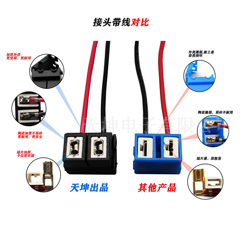H7弯角陶瓷母头带线对比图 阿里上