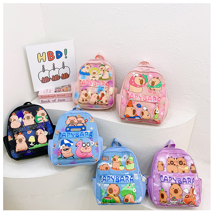 Fashionable kindergarten cute cartoon backpack, Kapibala popular small schoolbag new style, 3-6 years old children's shoulder trend undefined