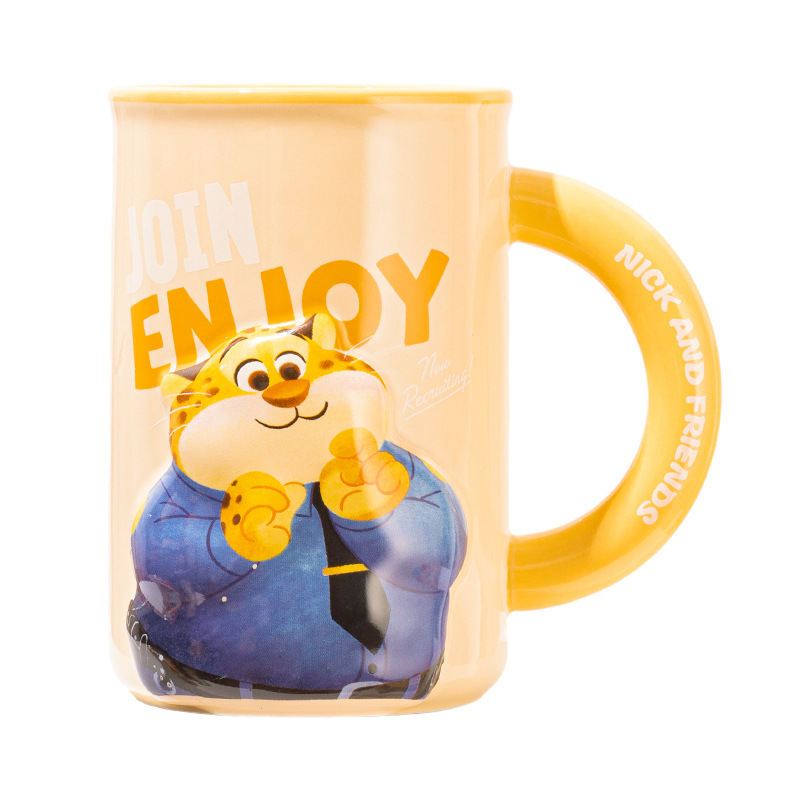 Zoo Mad City Judy Leopard Cop Cop Cops de cerámica taza de café taza de desayuno taza de agua taza de agua casa taza de agua