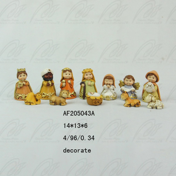Cruz-frontera Amazon religiosa de dibujos animados lindo 12-pieza caballo conjunto decoración Navidad regalo decorativo resina artesanía