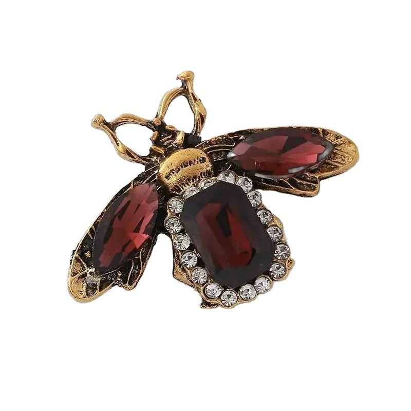 New Diamond-Studded Brooch Cute Creative Bee Anti-Exposure Chest Flower Personalized Colorful Pin Suit Clothing_voghion.com