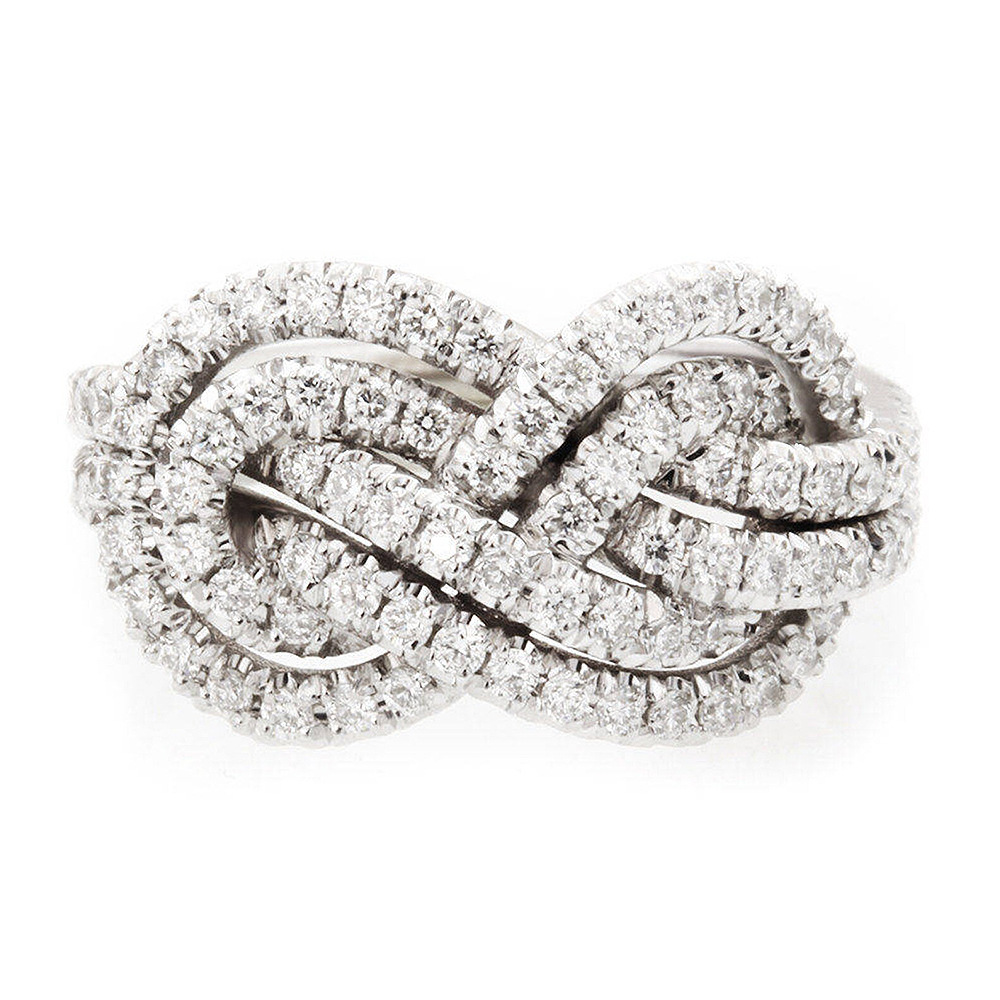 Light Luxury Knot Ring Women's Niche Exquisite Diamond-encrusted Fashion Design Sense ins Trendy Internet Celebrity Finger Ring_voghion.com