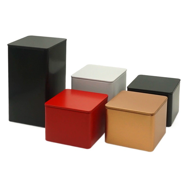 Чайные банки C85 Герметичные простые квадратные жестяные банки Чайные банки Конфеты Упаковка Железная коробка