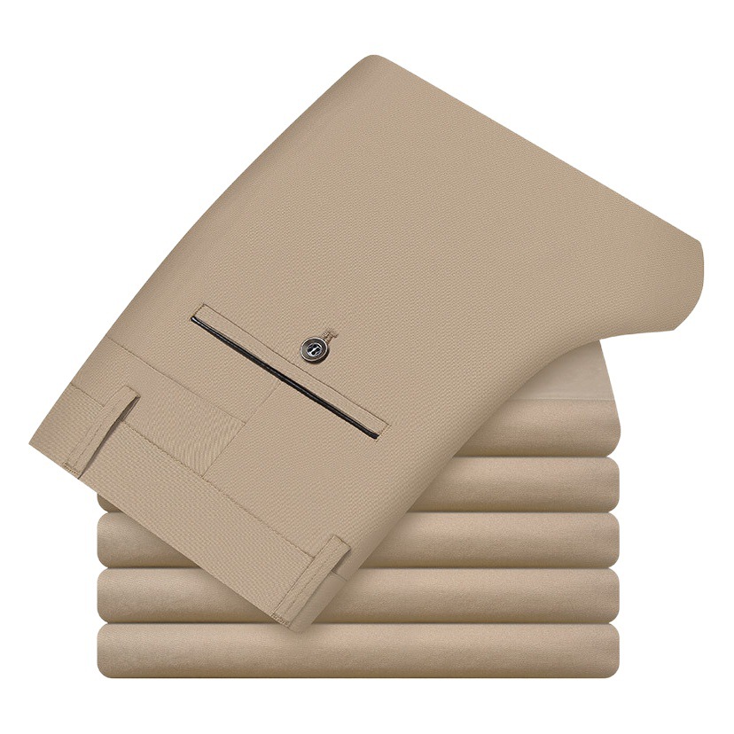 Pantalones casuales de algodón de marca para hombres, pantalones elásticos rectos sueltos de negocios de primavera y verano, pantalones negros de cintura alta para hombres, delgados