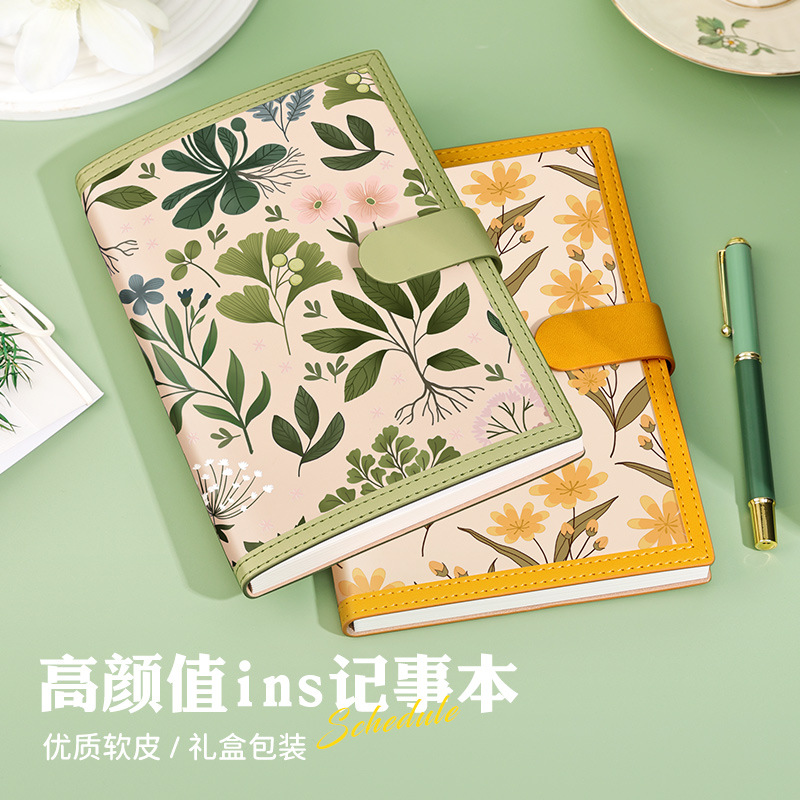 手元帳 A5 高価値日記帳 小さな新鮮な花柄手元帳 女子ノート 学生 箱入り 在庫あり