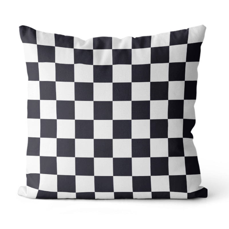 Almohada de estilo Ins simple Almohada de cabecera de viento europea y americana Impresión de sofá Funda de almohada geométrica Cojín de oficina Almohada de cintura