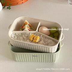 Ins風陶磁器分格弁当箱電子レンジ加熱専用弁当箱学生サラリーマン食堂弁当箱