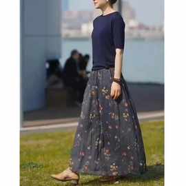 23372大爱美依缘2023夏季新款纯色修身打底衫高腰花纹半身裙女装