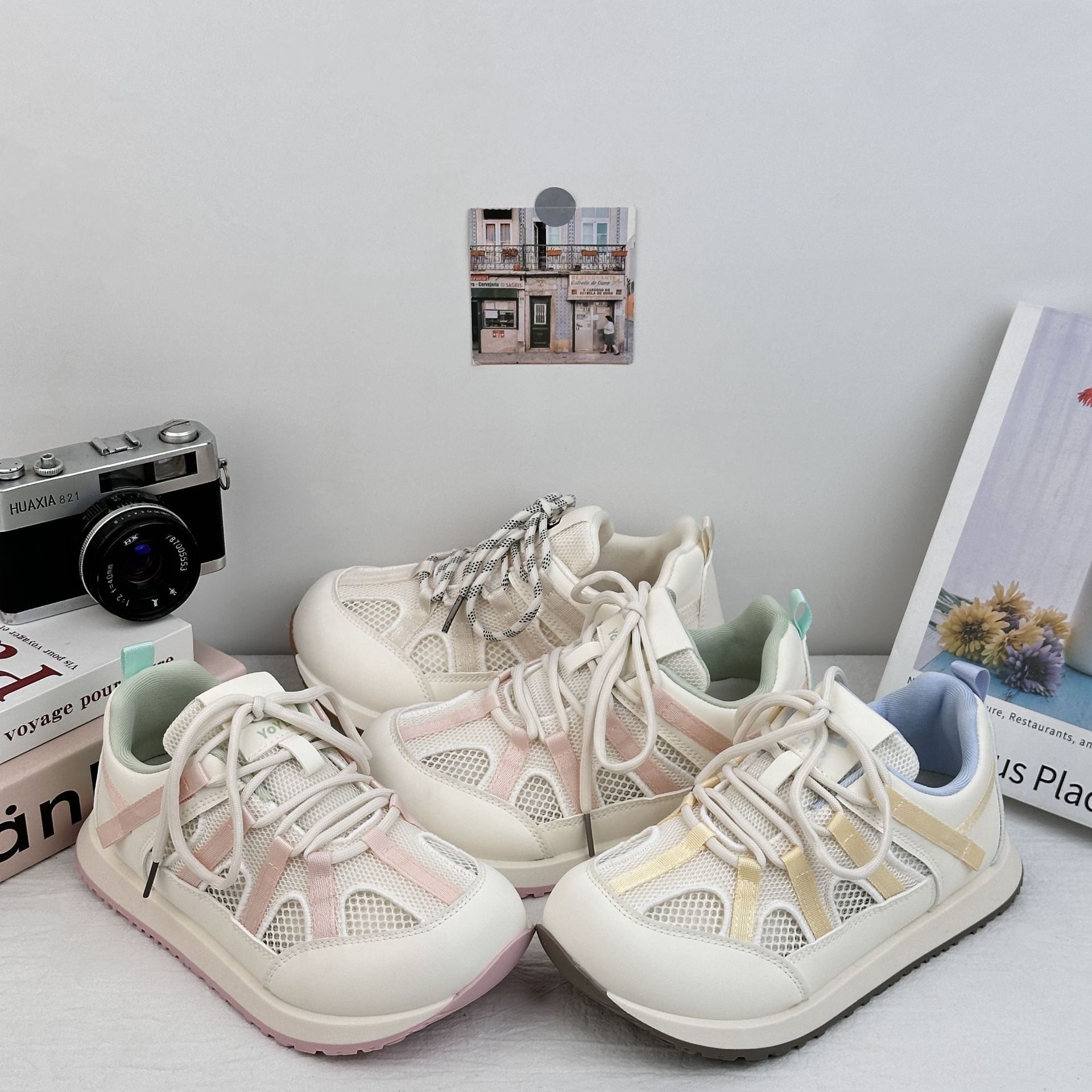 YUANBO malla transpirable Gump zapatos para mujeres 2025 nuevo verano versátil nicho zapatos de skate casuales zapatos de entrenamiento