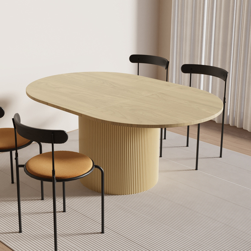 Nórdico simple mesa redonda casa pequeña mesa de comedor diseñador puede estirarse redonda mesa de comedor de salón de café lujoso
