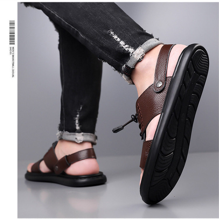 Dép sandal nam hở ngón kiểu mới thoáng khí chống trượt đi biển và lái xe — Mã màu 2118 nâu, Quận 2118 màu đen, Sơn 2118 màu vàng chi tiết 19