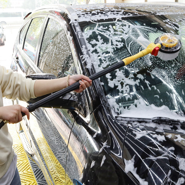 Cepillo de lavado de coche tipo mopa con mango extensible y esponja - Mayorista