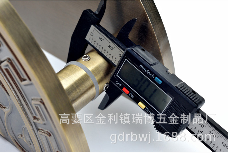 古铜色雕刻门把手中式玻璃门木门把手实心铝板定制对装