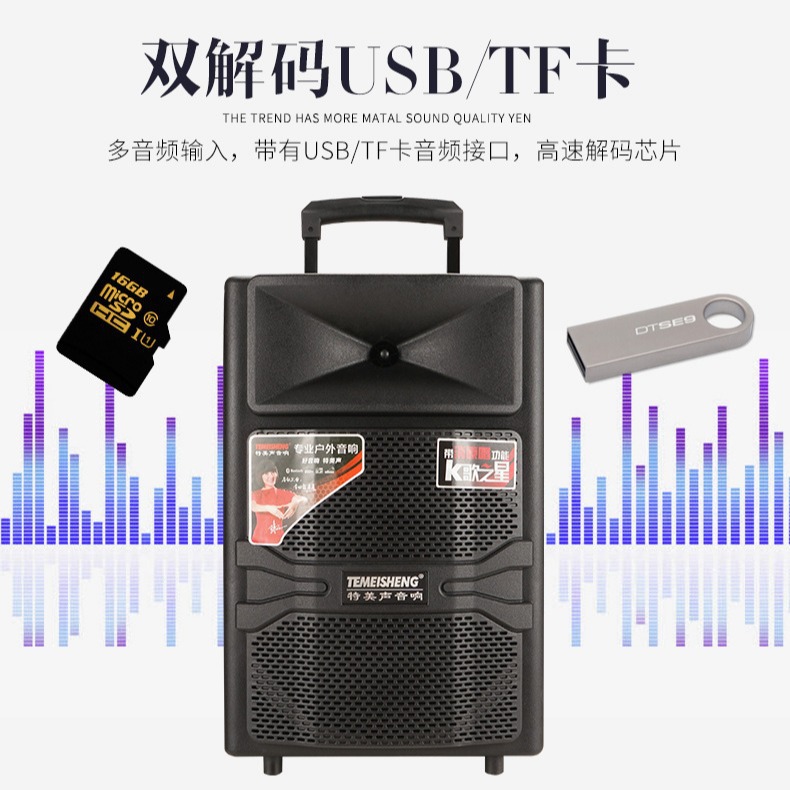 Special American Sound A12-44 Outdoor Mobile Rod Lithium Electric Square Dance Sound 12-inch Sound Elimination Bluetooth Microphone