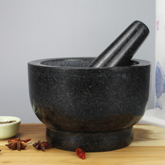 9WOR garlic pounder stone mortar grinder garlic mortar large household rice cake pounding natural granite pestle and mortar